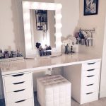 Makeup vanity IKEA Alex drawers & Linnmon tabletop Impressions .