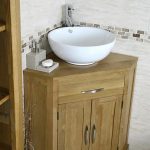 corner bathroom vanity | Oak and Ceramic Corner Bathroom Vanity .