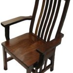 Walnut Mission Dining Room Chair, With Ar