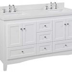 Amazon.com: Abbey 60-inch Double Bathroom Vanity (Quartz/White .