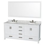 Wyndham Collection Sheffield 72-in White Double Sink Bathroom .