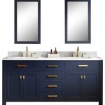 72" Monarch Blue Double Sink Bathroom Vanity - Contemporary .