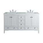 stufurhome New Yorker 60 in. White Double Sink Bathroom Vanity .