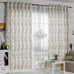 Romantic Rose Printed Pattern Elegant Living Room Curta