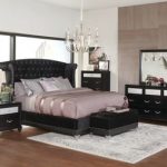 Barzini Black Velvet California King Bedroom Set 300643KW | Savvy .