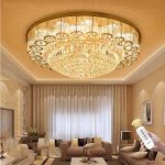 KALRI Luxury Crystal Chandelier LED Ceiling Lamp Flush Mount .