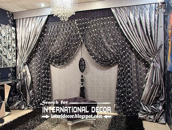 Luxury black and silver curtain design for living room | Curtain .