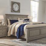 Lettner California King Panel Bed, Light Gray, large | Country .