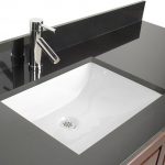 Ceramic Rectangular Undermount Bathroom Sink with Overflow .