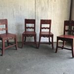 Antique Painted Wooden Dining Chairs, Set of 4 for sale at Pamo