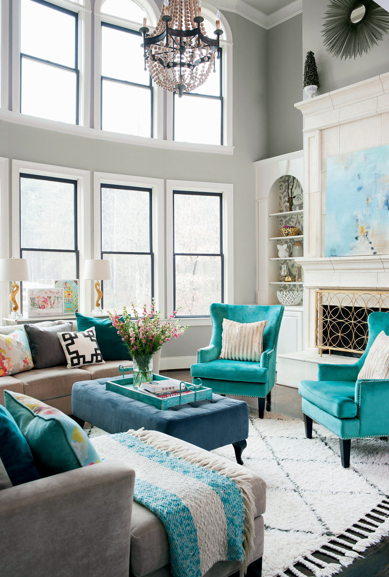 turquoise living room decor ideas