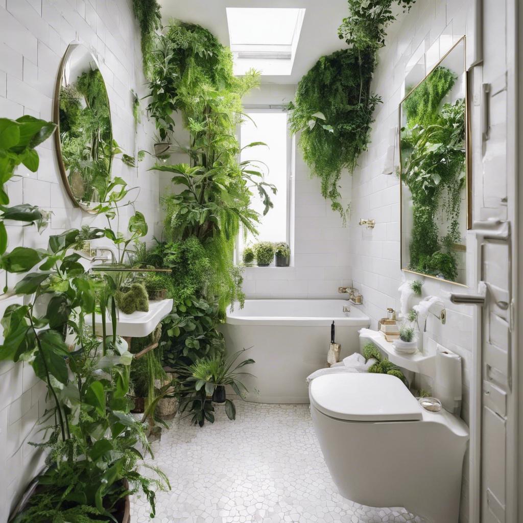 Greenery and Plants for Refreshing Small Bathroom Designs