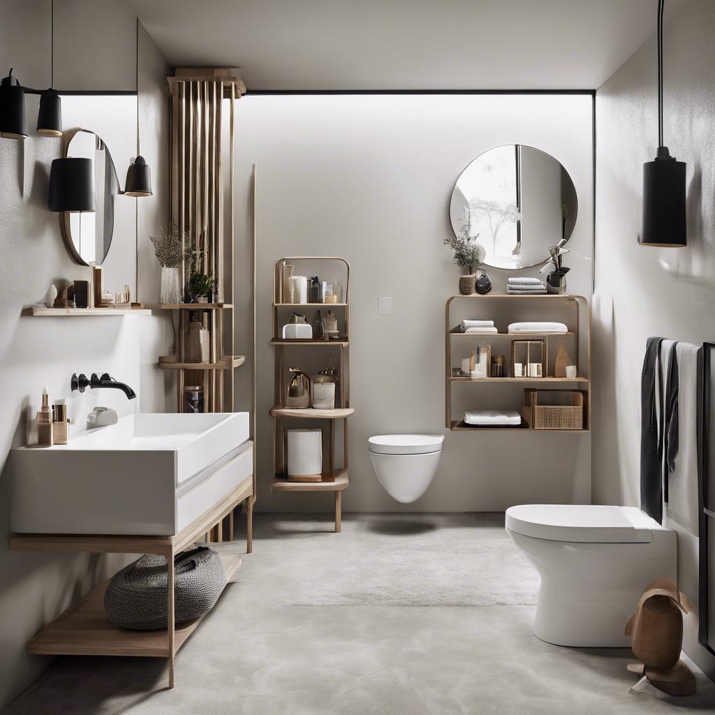 Space-saving ​furniture and accessories for a⁤ small bathroom with a touch of luxury