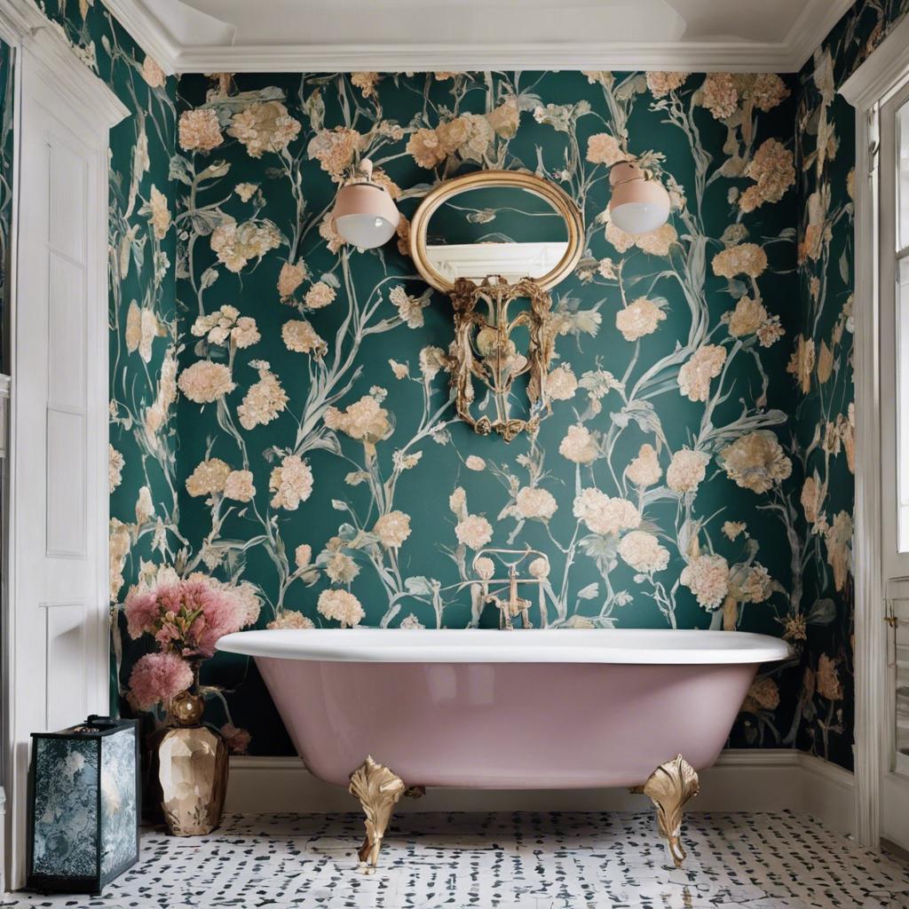 Statement⁣ Wallpaper Ideas for Small Bathrooms