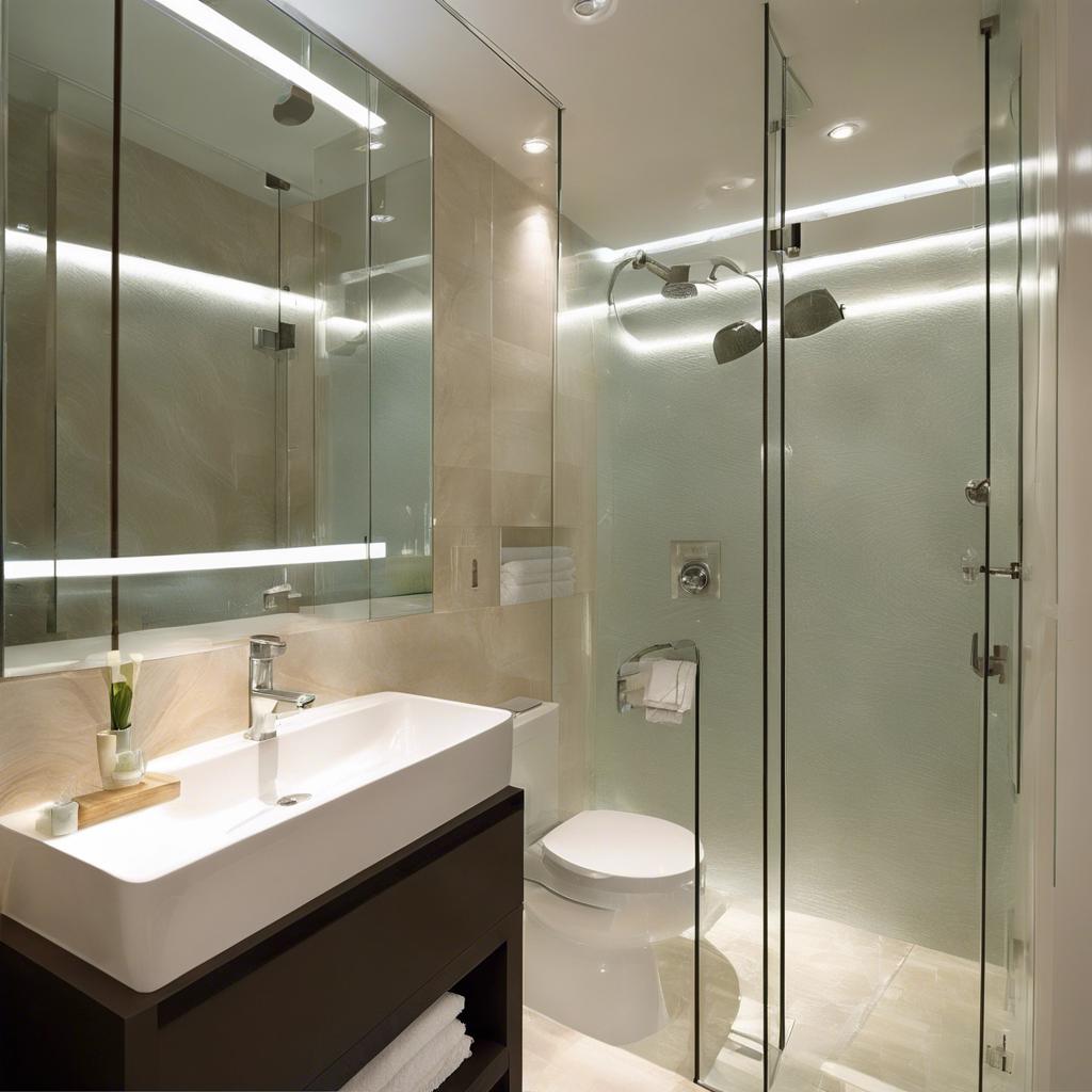 Utilizing⁤ glass elements in a small⁣ bathroom: Transparency⁢ and ⁤light diffusion