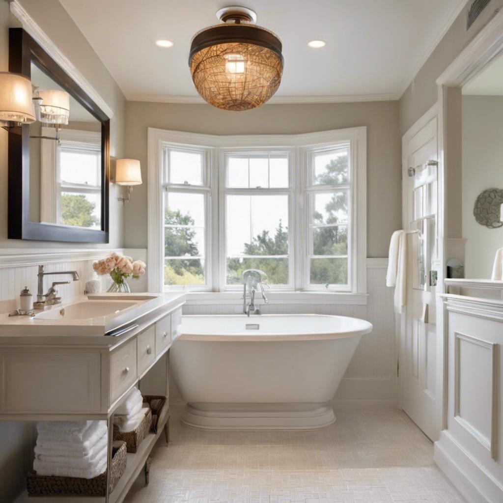 Strategic placement of light fixtures in a small bathroom: Enhancing the natural light