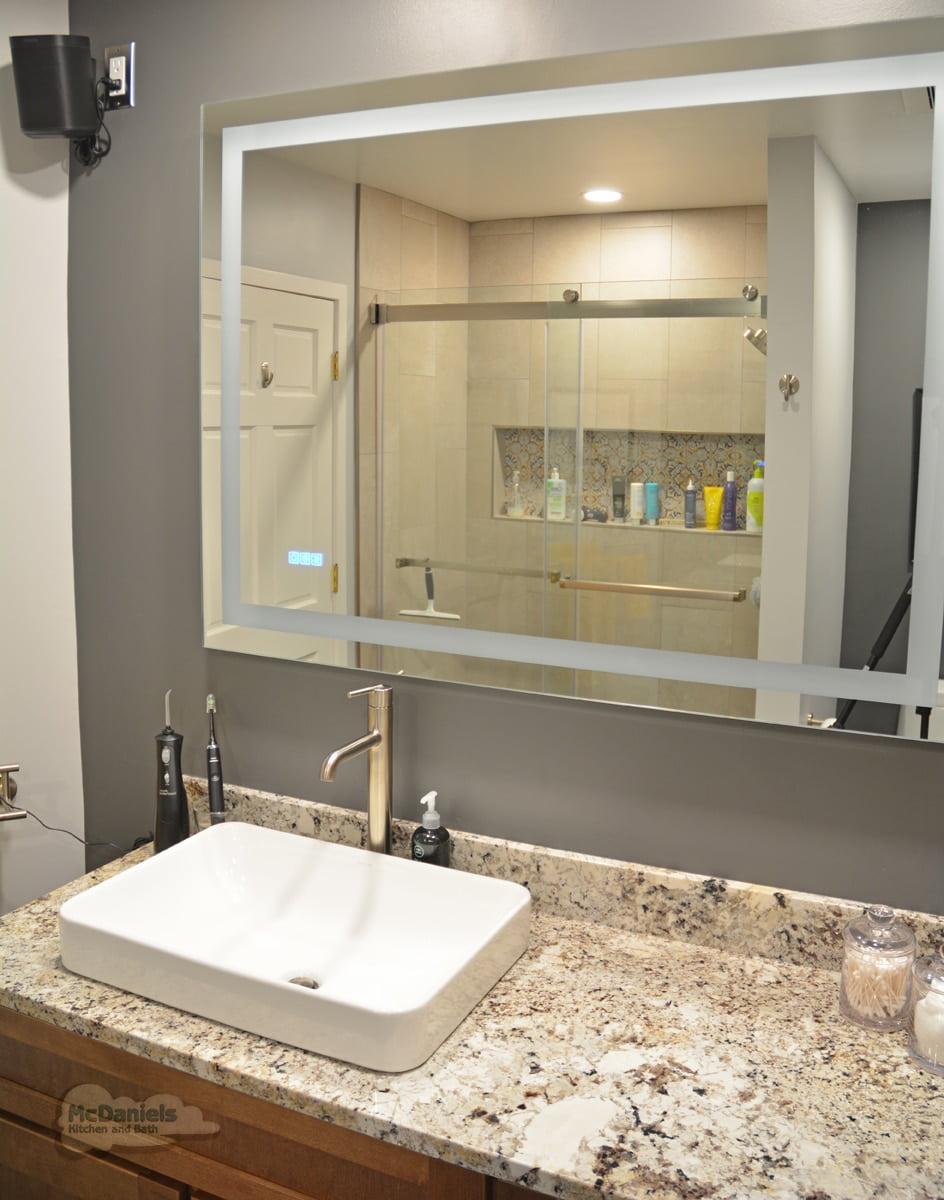 Smart mirrors featuring integrated lighting in your modern bathroom