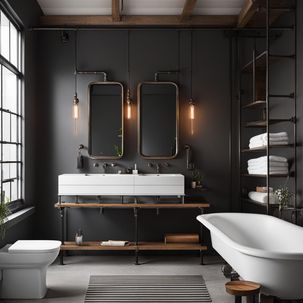 Industrial Edge: Exposed pipes give your bathroom a trendy, urban look