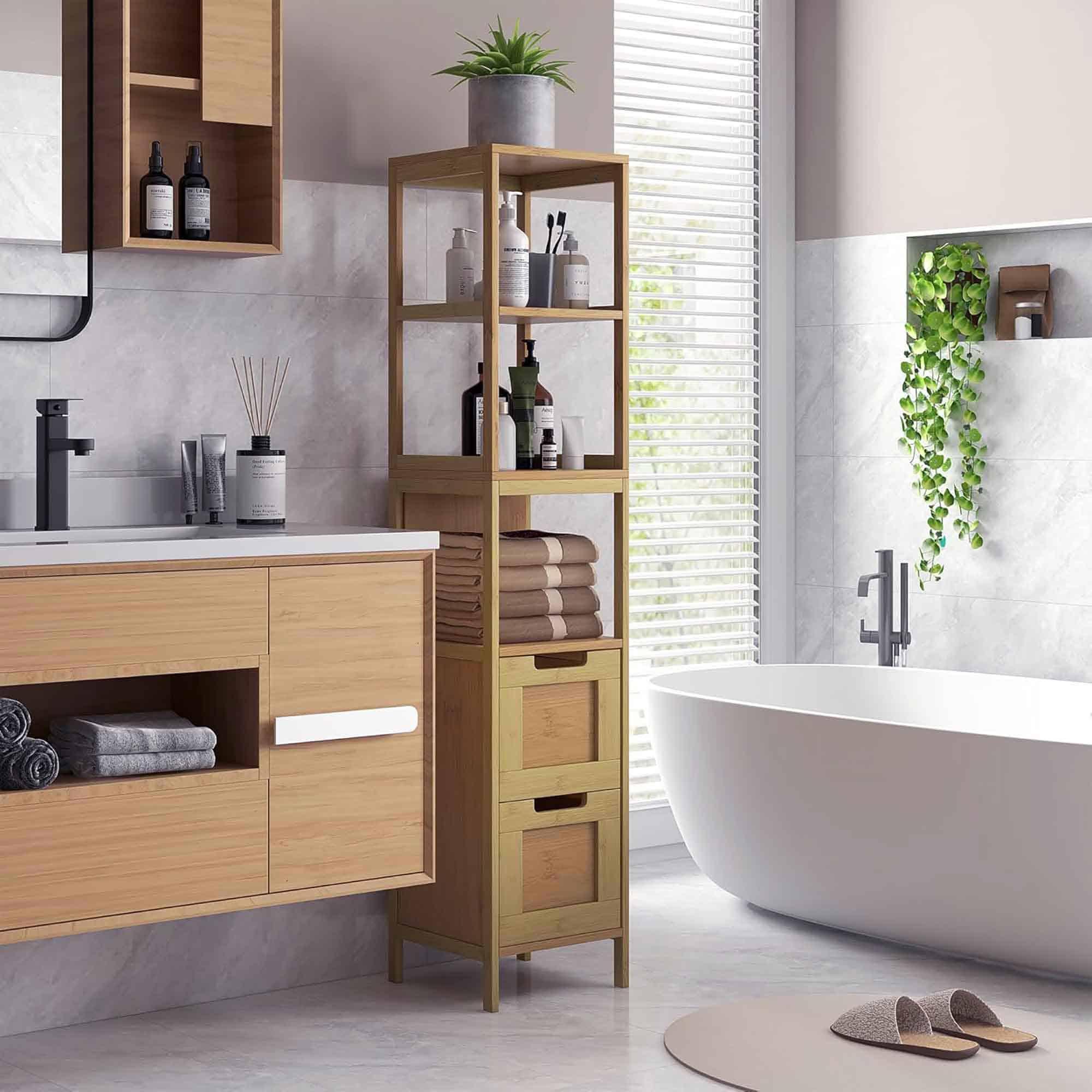 Incorporate open shelving‍ for stylish storage in a modern ⁣bathroom