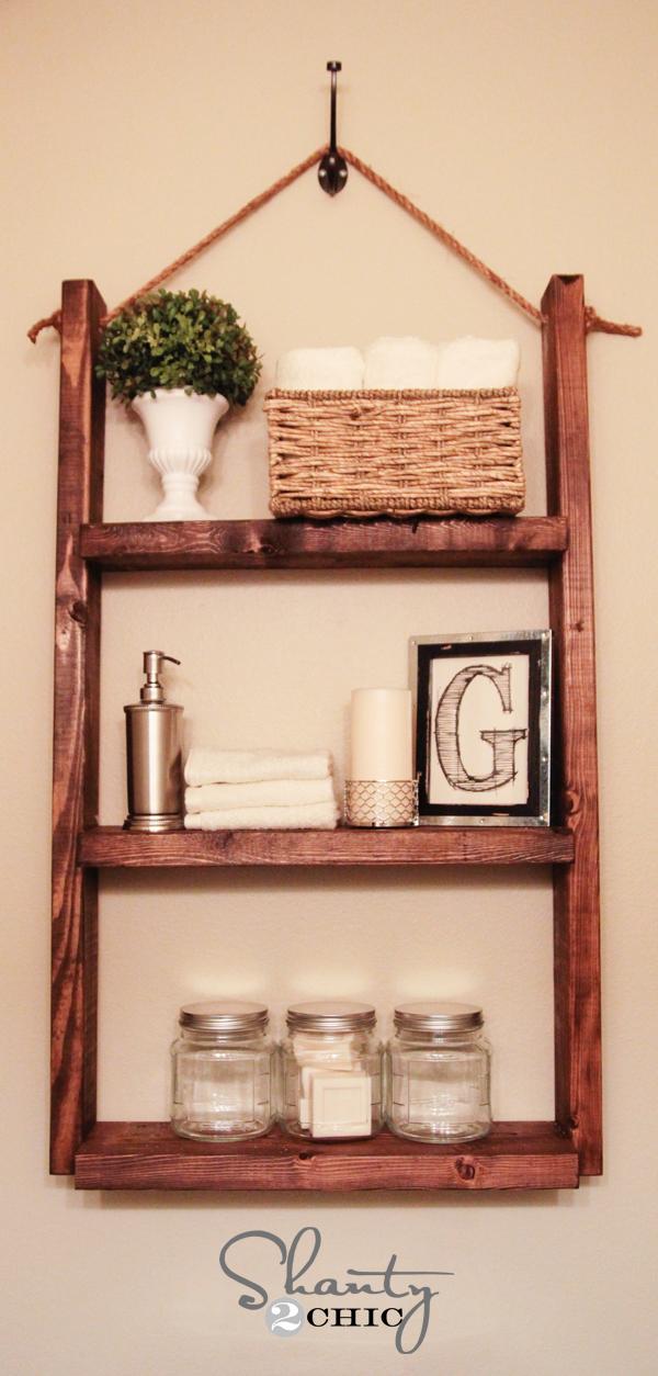 Use wooden shelves to enhance ‌storage and style in your bathroom