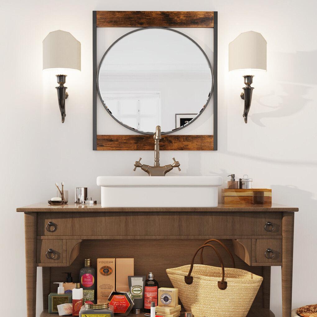 Incorporate wooden accents around the mirror ⁤in your wooden bathroom