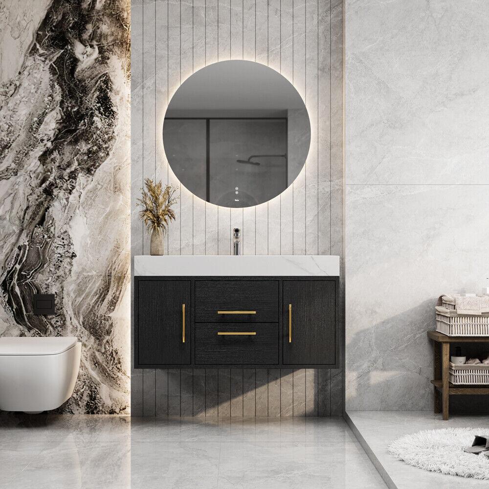 Install floating vanities for a spacious⁤ modern bathroom feel