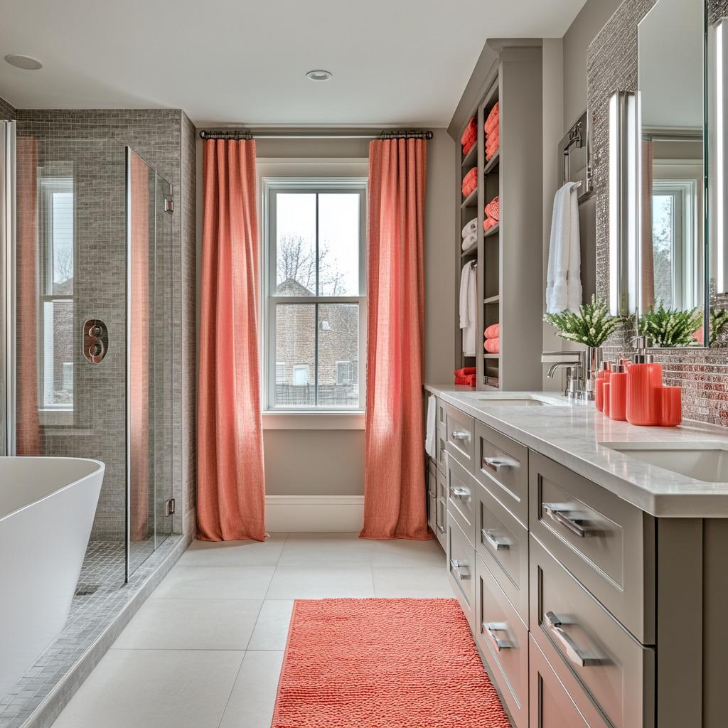 Opt for bold colors on walls to energize your eclectic bathroom experience