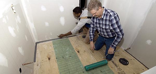 Heated flooring adds comfort to your modern bathroom retreat