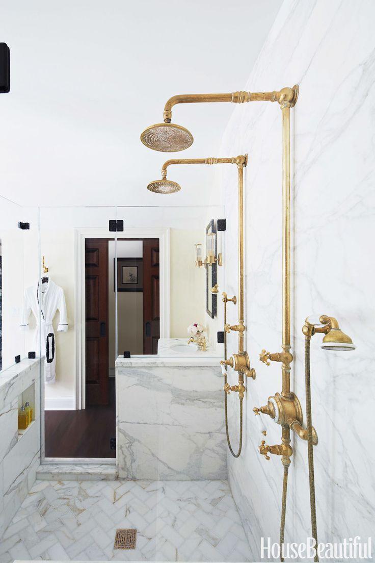 Sophisticated bathroom ‌with marble finishes and premium fixtures