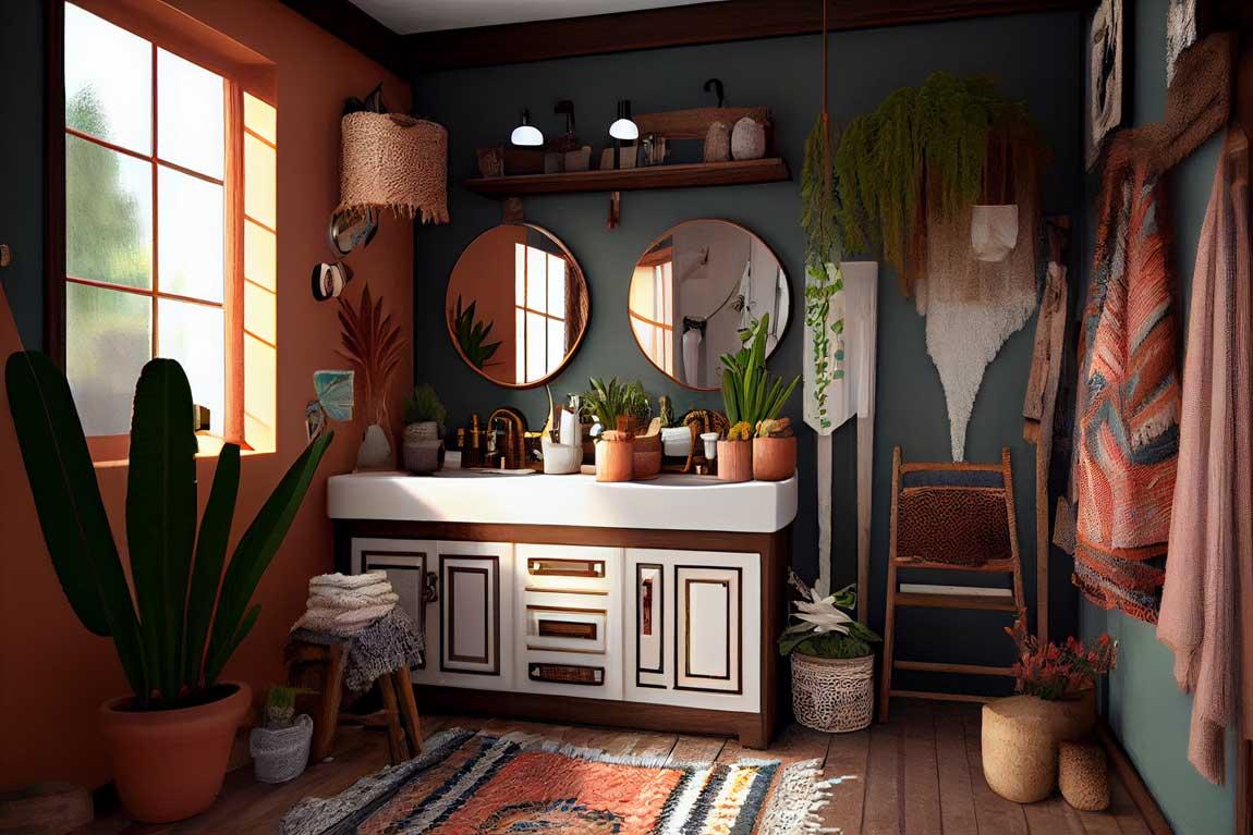 Choose eclectic light​ fixtures​ that embody a whimsical feel⁣ in your boho bathroom