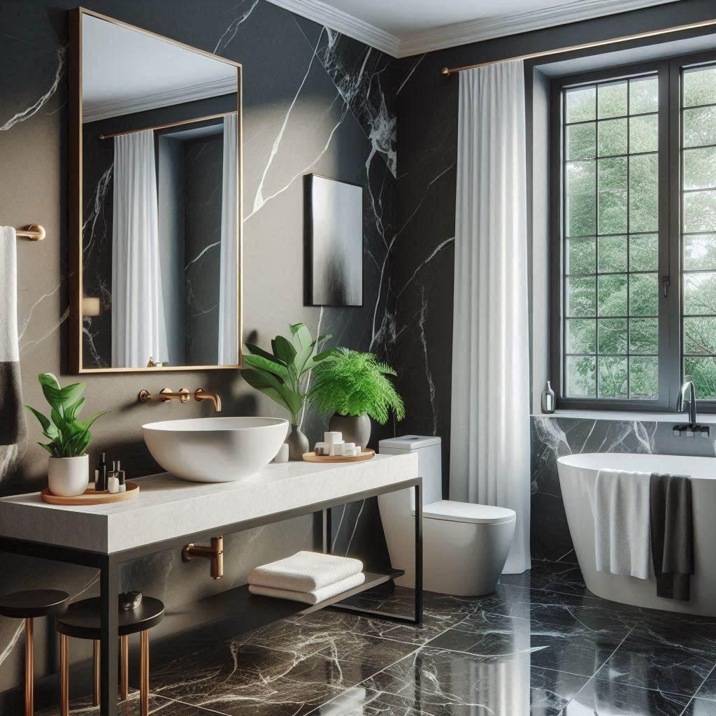 Black and White: Striking contrasts modernize your classic bathroom design