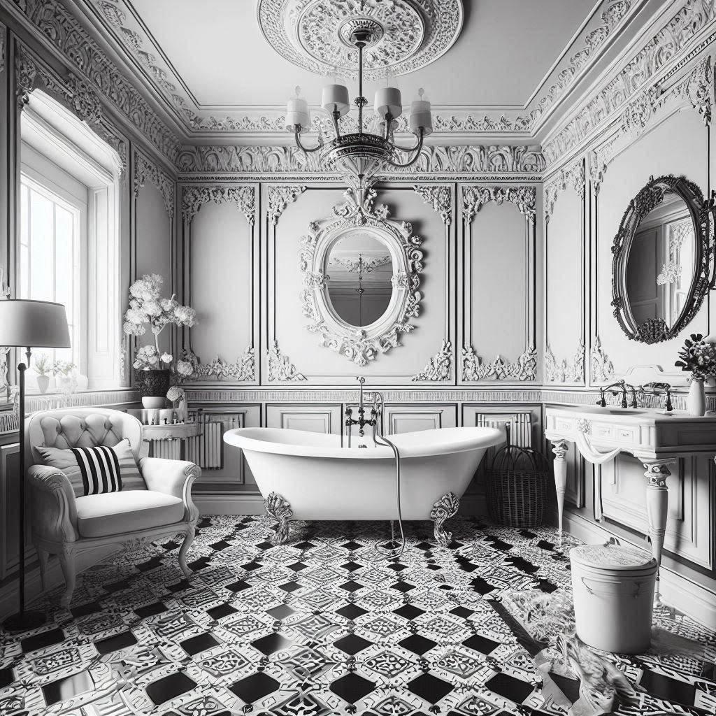 Monochrome bathroom: ⁢Shades of black and white ‍for dramatic impact