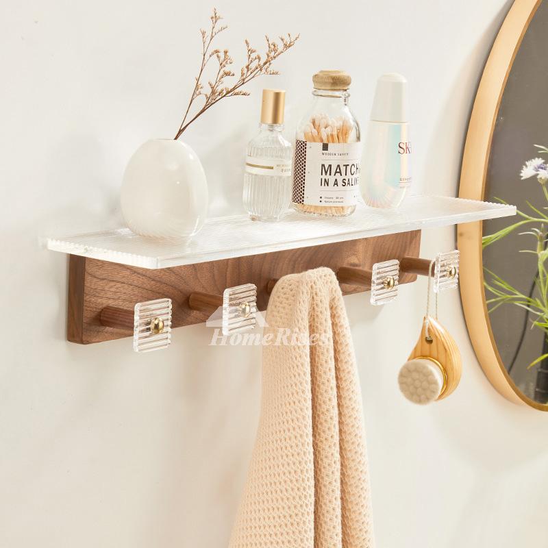 Wooden bathroom shelves for stylish storage and relaxation