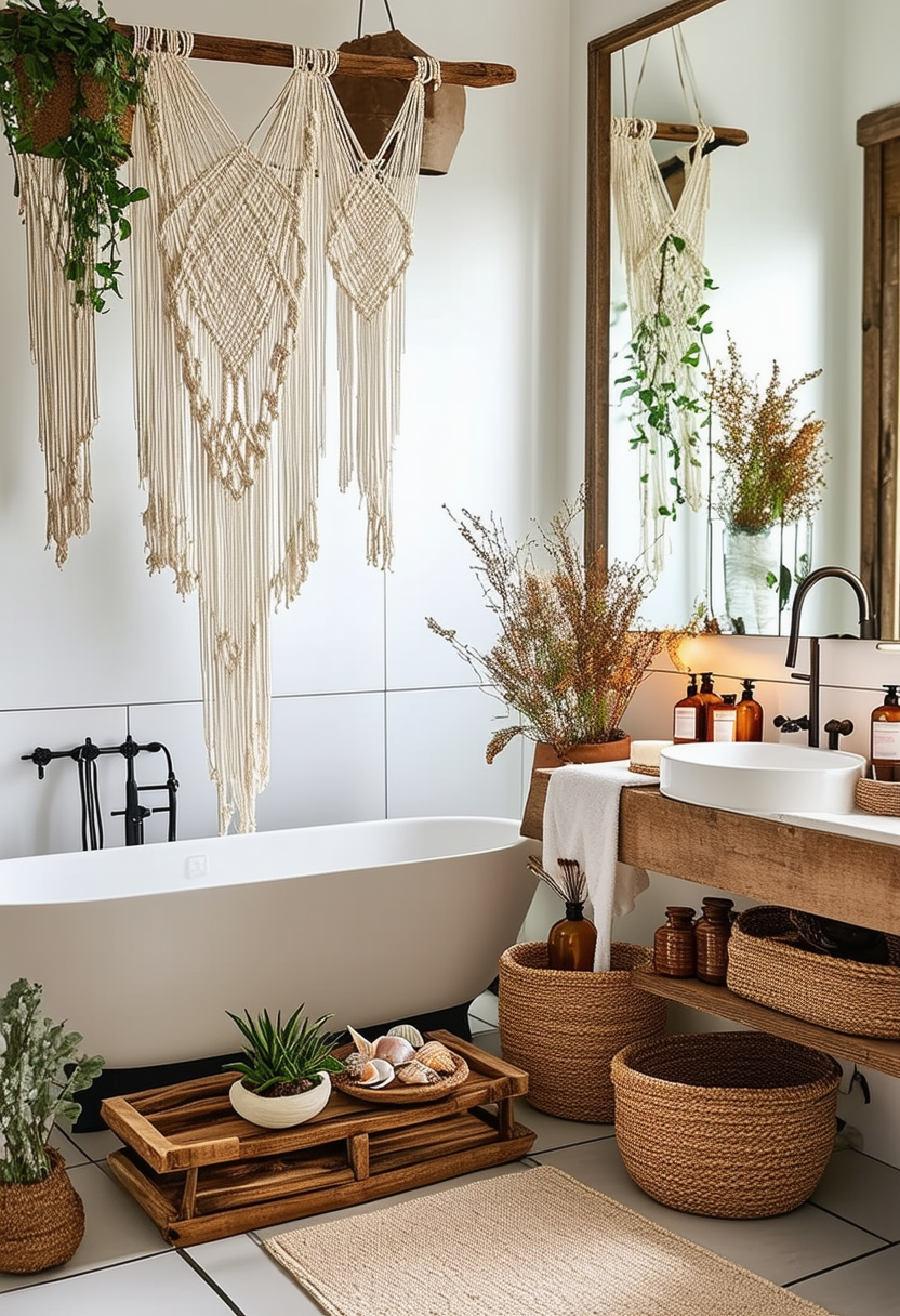 Boho Bathroom Essentials for a Laid-Back Oasis