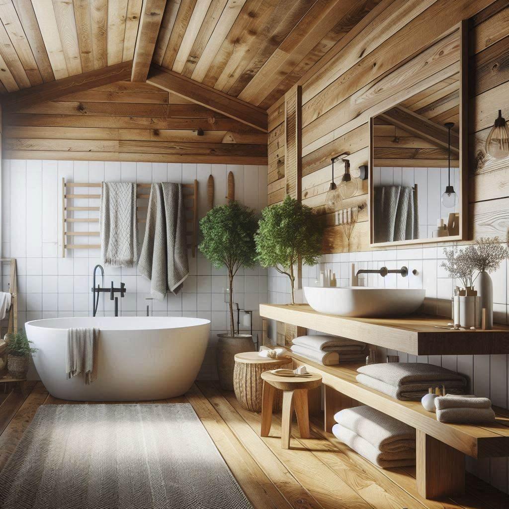 Select a wooden vanity to harmonize with your wooden bathroom theme