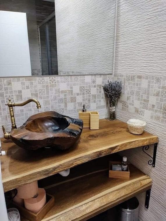 Opt for⁢ a wooden sink for a unique centerpiece in your wooden‌ bathroom