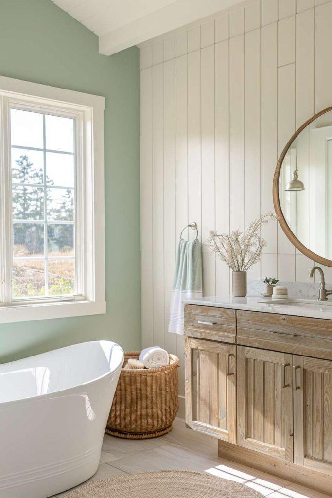 Enhance ‌tranquility with ⁢wooden ​accents and soothing​ colors in⁢ your wooden bathroom