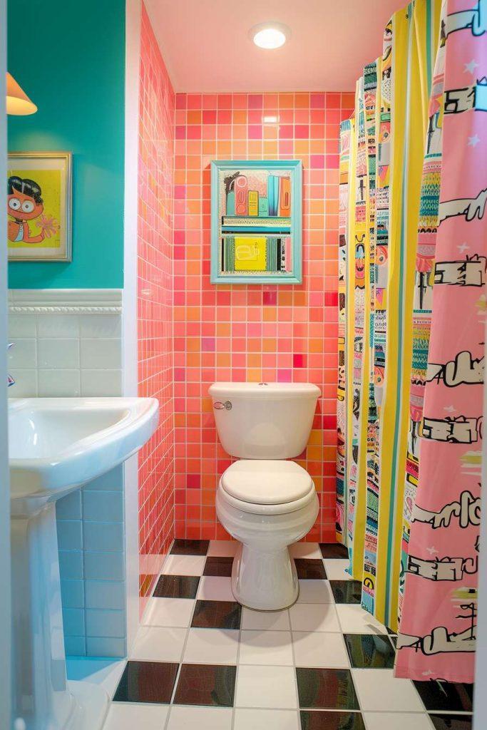 Retro Revival: Incorporate bold patterns for a nostalgic bathroom design