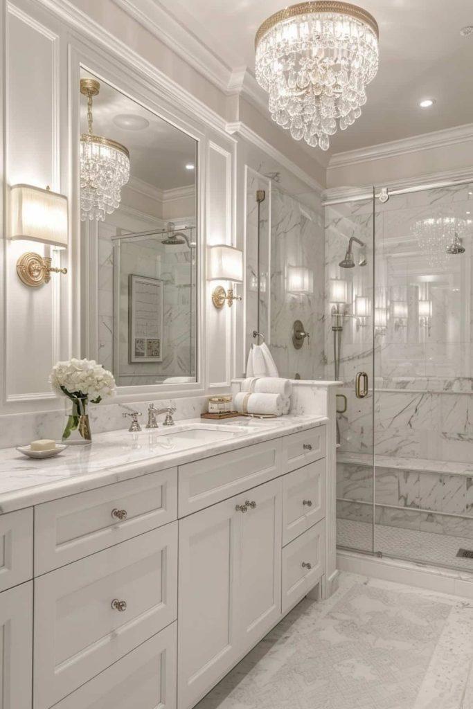 Vintage ‍glam bathroom: Antique fixtures paired with ⁢modern luxury accents