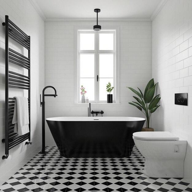 Monochrome bathroom: use black and white for ⁢timeless elegance