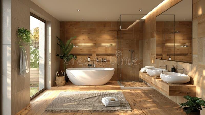 Create a spa-like atmosphere with wooden bathroom accessories