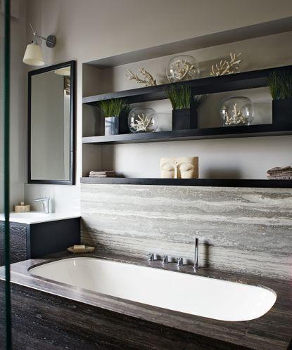 Decorative‍ shelving offers style and function in your eclectic bathroom