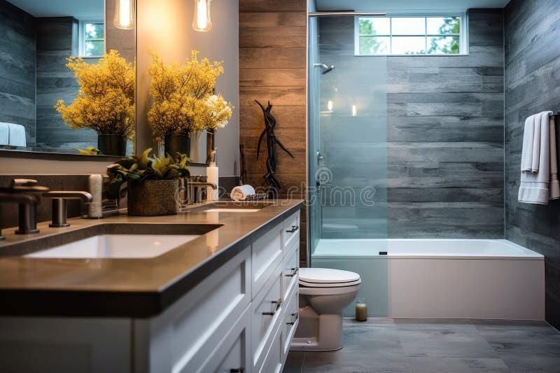 Heated ‌floors provide comfort during chilly mornings in modern bathrooms