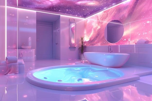 Cosmic Space: Starry ‌decals and dark ⁤hues ⁤turn your bathroom into a galaxy