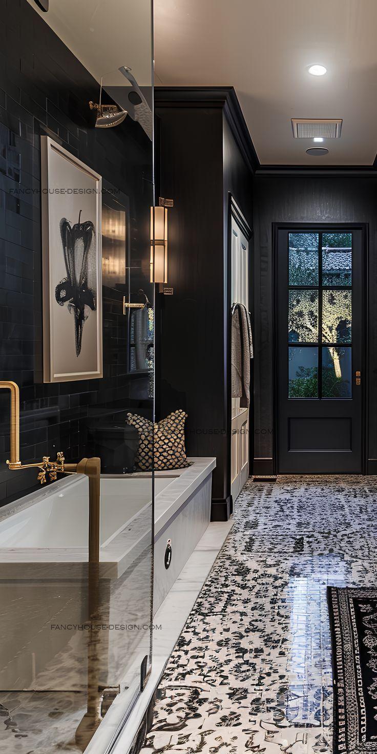 Monochrome Magic:⁣ Create striking ⁢contrasts in your bathroom​ with black and⁤ white