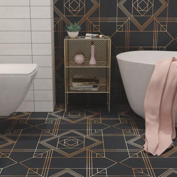 Art ​Deco Delight: Add glamour and geometric ‌patterns to your bathroom