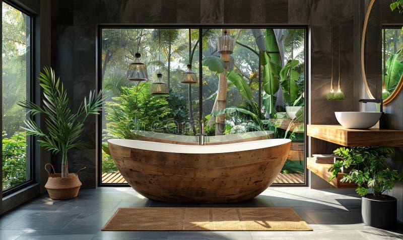 Tropical ​bathroom: Incorporate vibrant ​colors and lush greenery for freshness