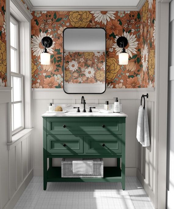 Choose patterned wallpaper to create a⁣ whimsical focal ​point in your boho bathroom