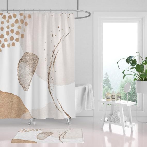 Choose ‌a minimalist shower curtain in flowing fabrics for your boho bathroom