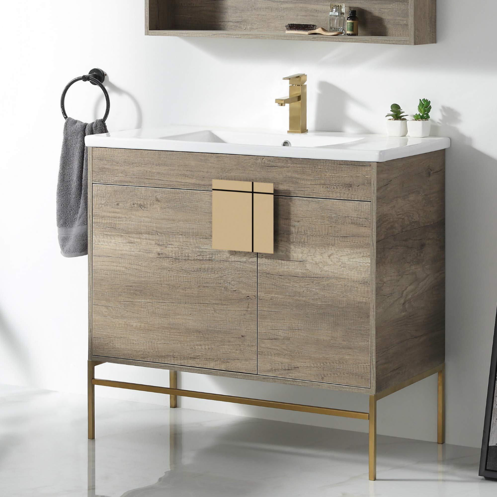 Choose unique hardware for cabinets to enhance your eclectic bathroom’s distinctive style